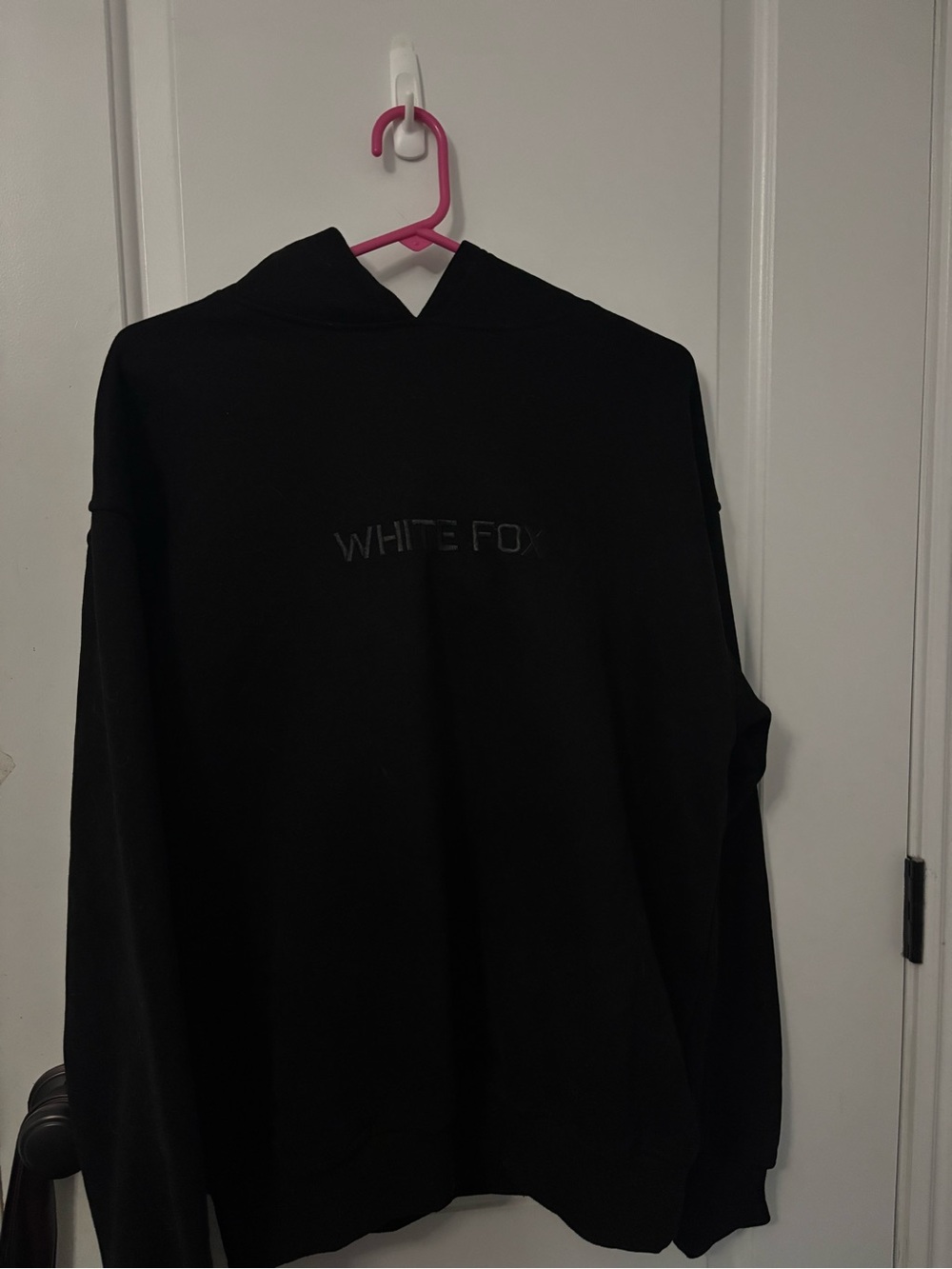 White Fox Boutique Black Crewneck Hoodie with Logo